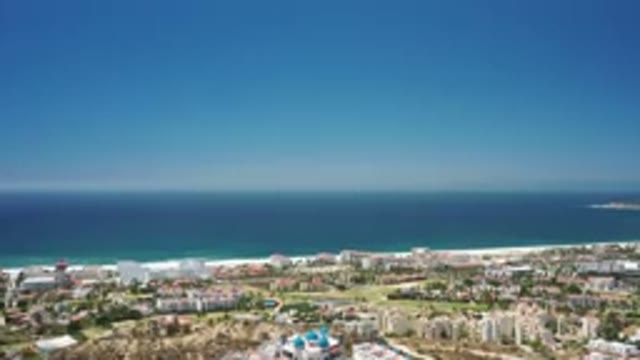 SAN JOSE DEL CABO MEXICO-2020: Top View Of A Wide City And A Deep Blue Sea Far