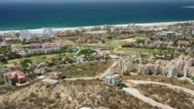 SAN JOSE DEL CABO MEXICO-2020: Seaside Village With White Villas And Blue Water