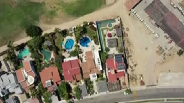 SAN JOSE DEL CABO MEXICO-2020: Straight Top View Of A Beautiful Town With Roads