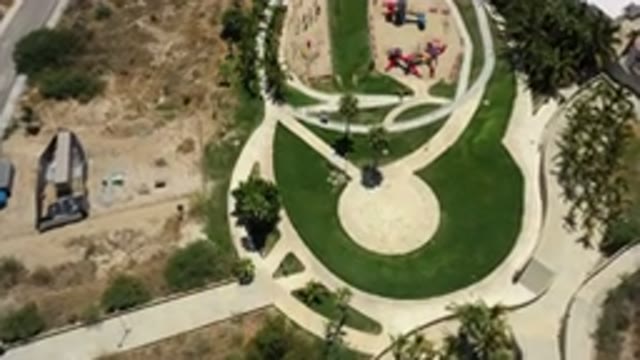 SAN JOSE DEL CABO MEXICO-2020: Drone Shot Over A Park And A Children's Playground