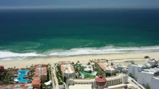 SAN JOSE DEL CABO MEXICO-2020: Overhead Shot Of A Beach Side Community With A