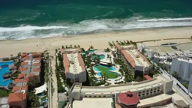 SAN JOSE DEL CABO MEXICO-2020: Drone Shot Approaching Beach With Stunning View