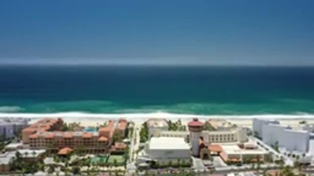 SAN JOSE DEL CABO MEXICO-2020: Aerial View Of Populated Tourist Area With
