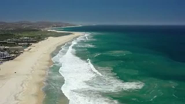 SAN JOSE DEL CABO MEXICO-2020: Aerial View Of A Sandy Beach On The Ocean