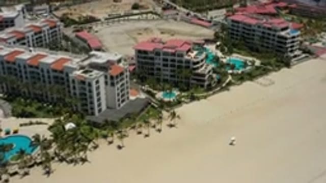 SAN JOSE DEL CABO MEXICO-2020: Topside View Of Huge Buildings Or Hotels Nearby A