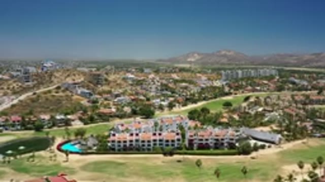 SAN JOSE DEL CABO MEXICO-2020: Aerial View Of A Resort From A Plane On A Sunny Day