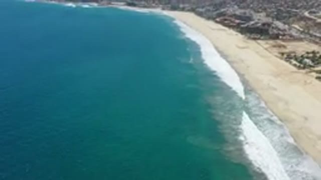 SAN JOSE DEL CABO MEXICO-2020: Aerial Coastal View Showing Blue Sea And Hills