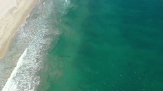SAN JOSE DEL CABO MEXICO-2020: Aerial View Of The Ocean Shore From Above The Current