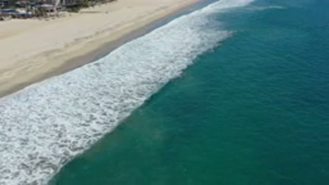 SAN JOSE DEL CABO MEXICO-2020: Top View Of A Beautiful Beach With Deep Greenish Water