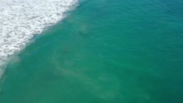 SAN JOSE DEL CABO MEXICO-2020: An Aerial View Of A Strong Current In The Ocean