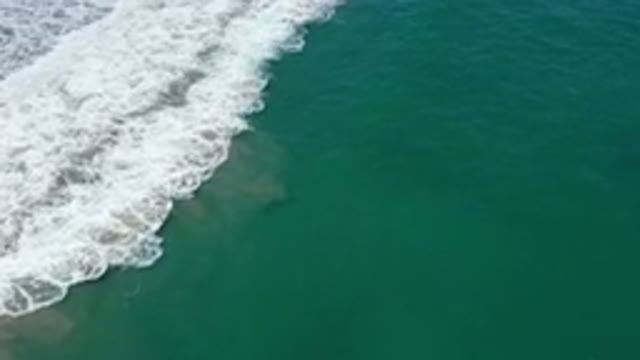 SAN JOSE DEL CABO MEXICO-2020: Calm Waves Crashing At The Beach With A Deep Blue