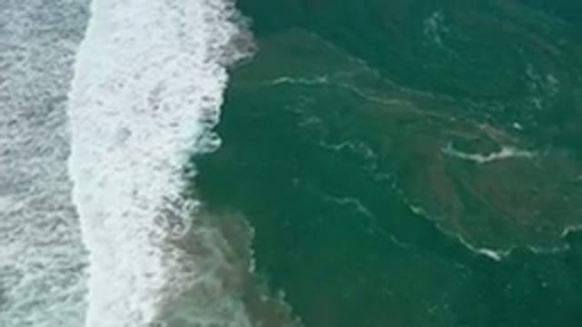 SAN JOSE DEL CABO MEXICO-2020: Beautiful Glorious Aquatic Aerial View Of Rolling Waves