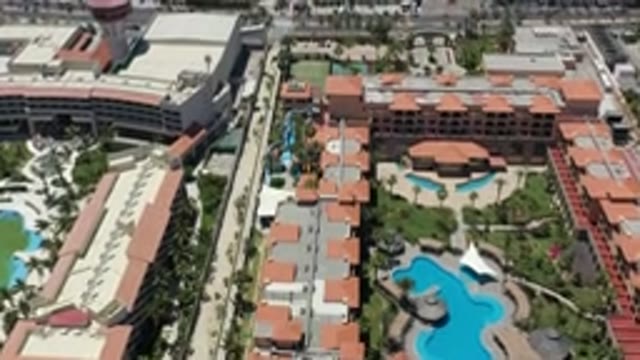SAN JOSE DEL CABO MEXICO-2020: Aerial View Of A Luxury Vacation Resort With Swimming Pools