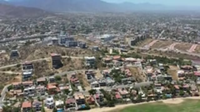 SAN JOSE DEL CABO MEXICO-2020: Top Hill Wide View Of A City Scattered &