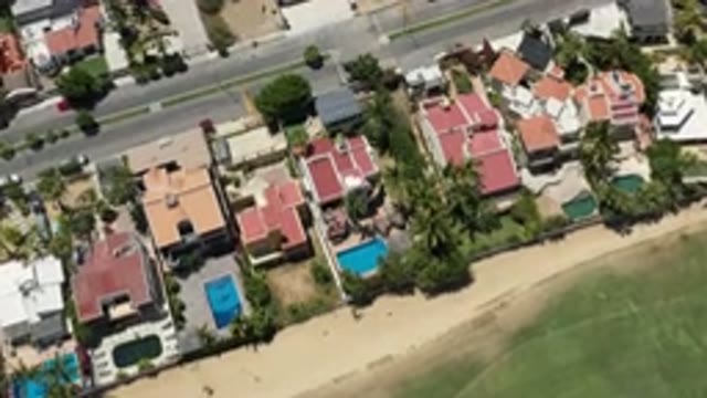 SAN JOSE DEL CABO MEXICO-2020: Top View Of Clean Roads And Buildings In A Town