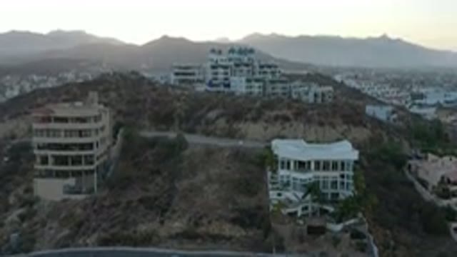 SAN JOSE DEL CABO MEXICO-2020: A Dreamy Sunset View of City and Mountains