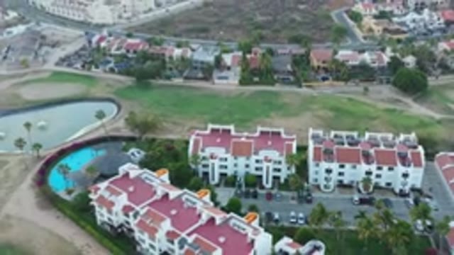 SAN JOSE DEL CABO MEXICO-2020: Drone Device Video Recording Flight Over Hotel