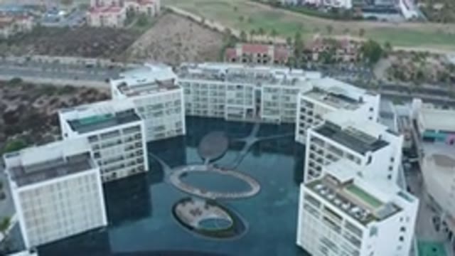 SAN JOSE DEL CABO MEXICO-2020: Sky View Of A Fancy Hotel In A Sandy Area
