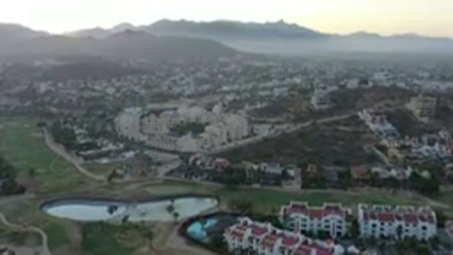 SAN JOSE DEL CABO MEXICO-2020: Panning Upward Over Impressively Large City With