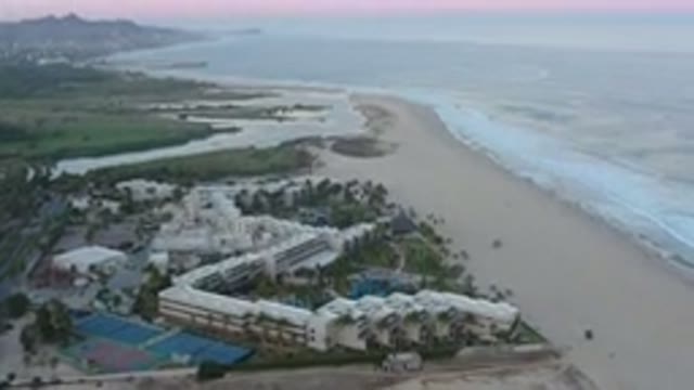 SAN JOSE DEL CABO MEXICO-2020: Aerially Surveying Modern Building Complex Along