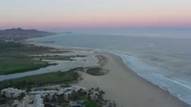 SAN JOSE DEL CABO MEXICO-2020: Captivating Drone Shot Of Horizon During Sunset