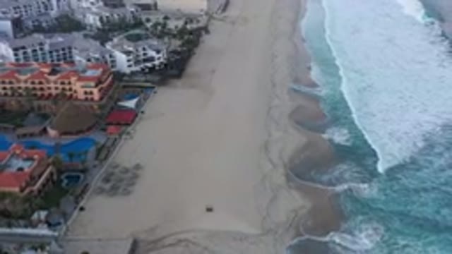 SAN JOSE DEL CABO MEXICO-2020: Beach Overview By The Ocean Connected To Resort