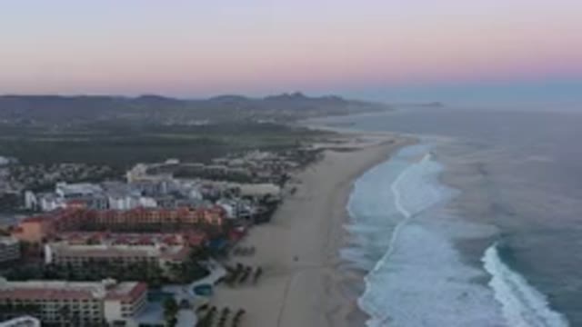SAN JOSE DEL CABO MEXICO-2020: Aerial View Of A Sunset Next To The Beach