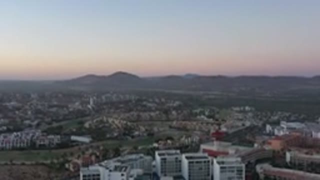SAN JOSE DEL CABO MEXICO-2020: Aerial View Of Dusk In The Middle Of A Building