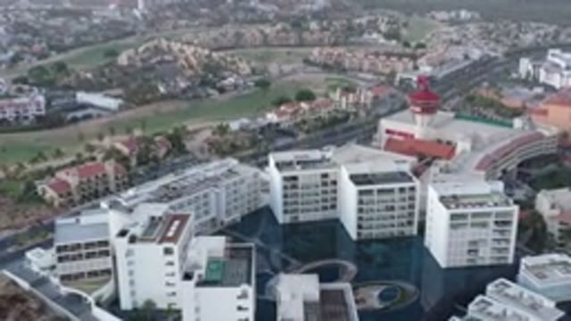SAN JOSE DEL CABO MEXICO-2020: Overhead Moving Shot Focusing On A Condo Or Hotel