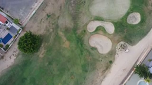 SAN JOSE DEL CABO MEXICO-2020: Birds Eye View Of The Golf Course With Sand Traps