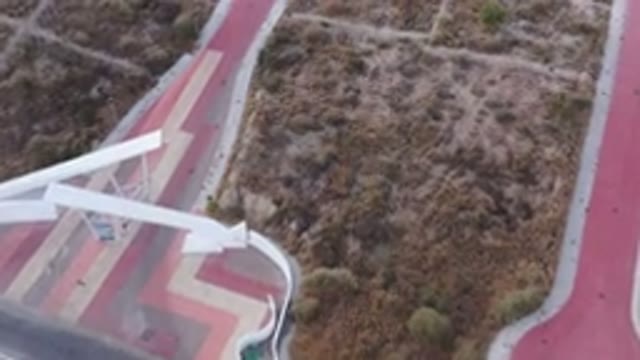 SAN JOSE DEL CABO MEXICO-2020: Top View Of Colored Roads And A Designed Tower
