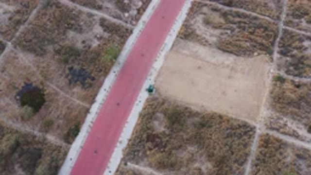 SAN JOSE DEL CABO MEXICO-2020: Drone Flies Through A Red River And A Sandyland