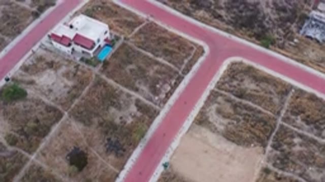 SAN JOSE DEL CABO MEXICO-2020: An Above View Of A Rural Area With Fields And Buildings