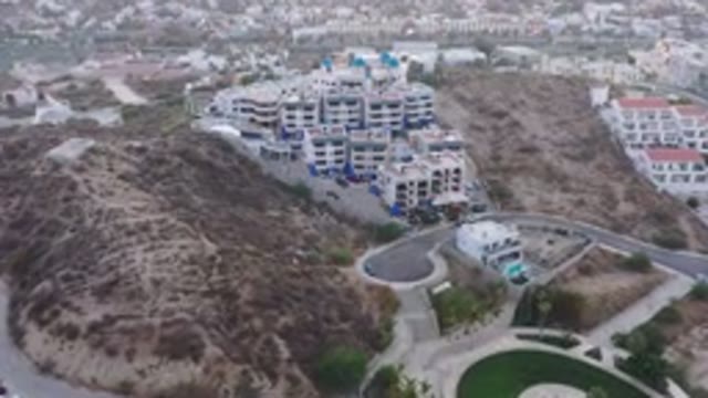SAN JOSE DEL CABO MEXICO-2020: Aerial View Of A Beautiful Condominium Next To Mountain