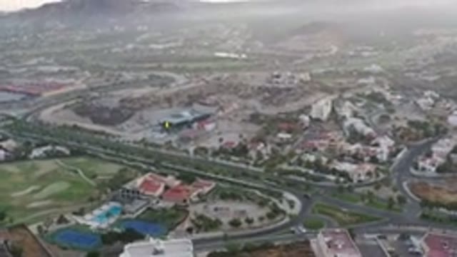SAN JOSE DEL CABO MEXICO-2020: A View Of A Suburban Area With Buildings Roads