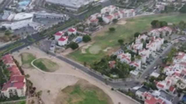 SAN JOSE DEL CABO MEXICO-2020: Aerial View Of Large Homes And Roads