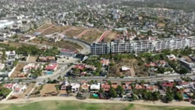 LOS CABOS MEXICO-2020: Zoom Aerial View Of City Coast Line