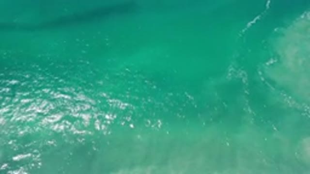 LOS CABOS MEXICO-2020: Top View Of A Deep Clear And Green Sea Water With Light