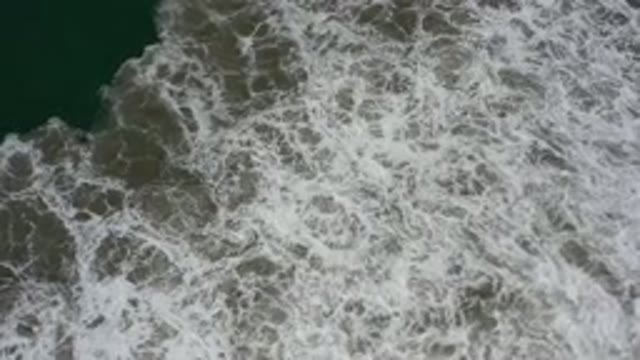 LOS CABOS MEXICO-2020: Top-Down Perspective Of A Blue Ocean With White Foaming Waves