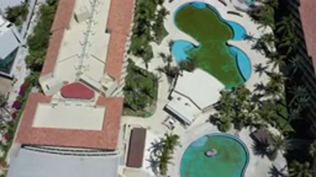 LOS CABOS MEXICO-2020: A Drone View Of The Gorgeous Resort Pools And Area