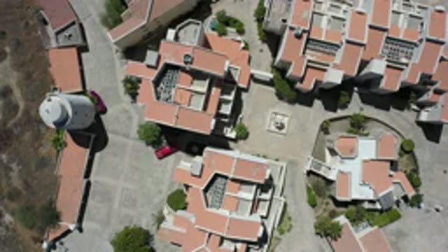 LOS CABOS MEXICO-2020: Aerial View Of Layout Of Building Compound Spanning Down