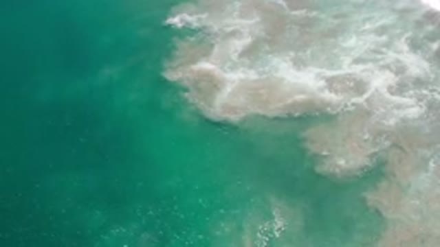 LOS CABOS MEXICO-2020: Deep Green Sea And Wild White Bubble Wave