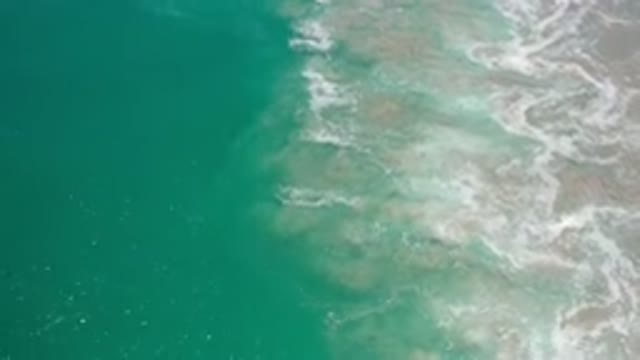 LOS CABOS MEXICO-2020: Deep Blue Water Flowing In The Ocean During A Bright Day