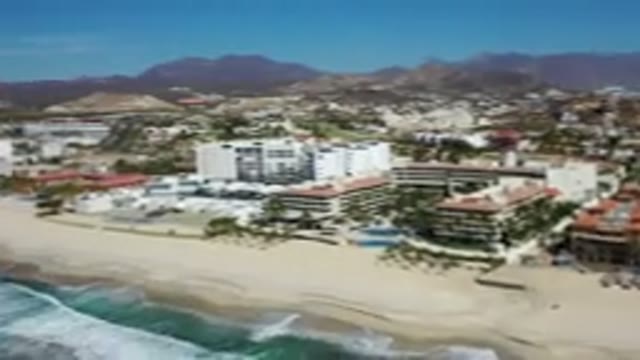 LOS CABOS MEXICO-2020: A Beautiful Beach View With The Houses And People In The