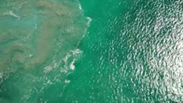 LOS CABOS MEXICO-2020: Calm Tropical Blue Green Ocean Near Shore From Drone