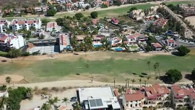 LOS CABOS MEXICO-2020: Plane View Downwards Of The City Area Which Includes Some