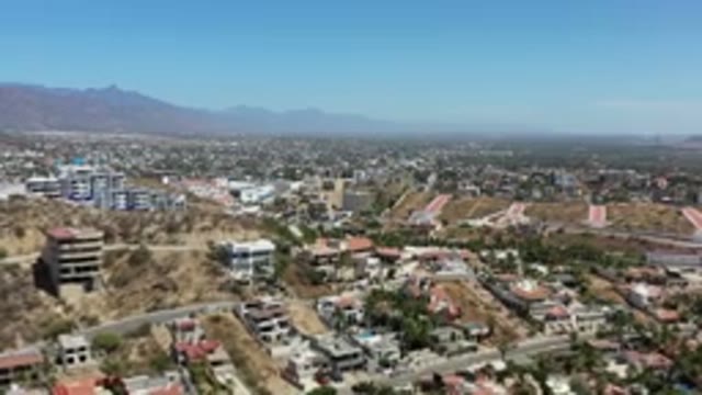 LOS CABOS MEXICO-2020: Top View Of Buildings In A Hillside And Its Valleys