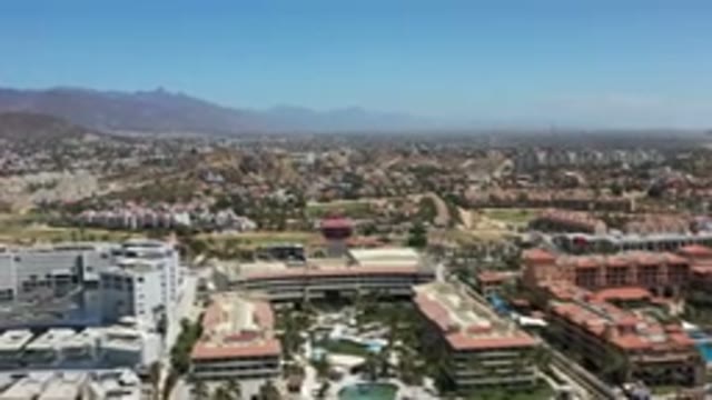 LOS CABOS MEXICO-2020: A Topside View Of A Widespread Town With Big Buildings