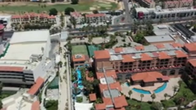 LOS CABOS MEXICO-2020: Aerial View Of Hotels, Swimming Pools And Roads