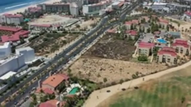 LOS CABOS MEXICO-2020: Clear Aerial View Of A Seaside Town On A Bright Sunny Day